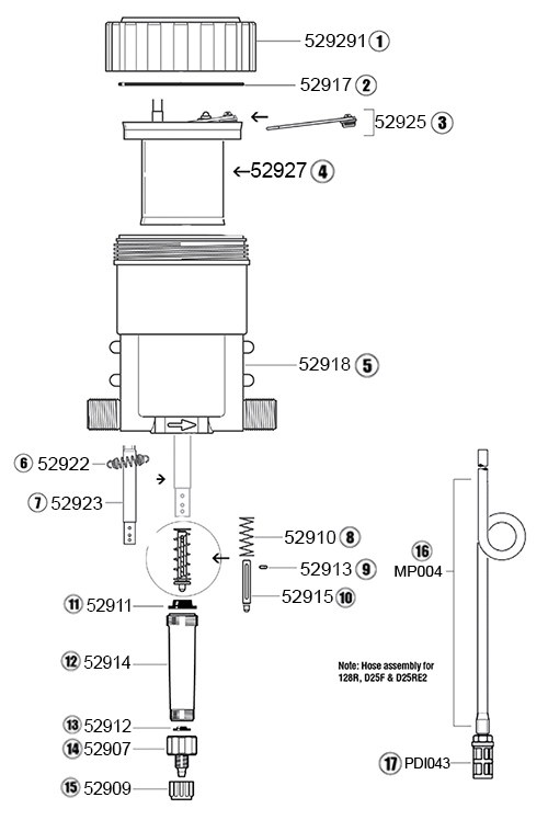 Dosatron D128R parts diagrams